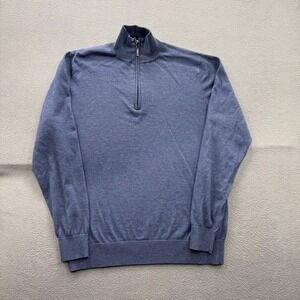Scott & Scott London Sweater Mens Large Blue Quarter Zip‎ Mock Neck Pullover